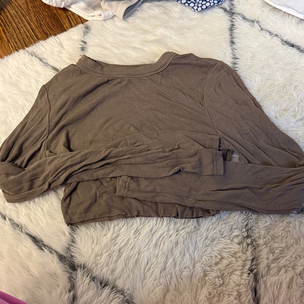 Brown Long Sleeve Women's Top